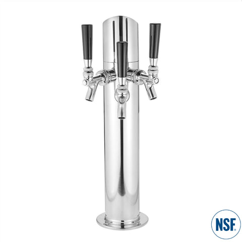 TRIPLE FAUCET STAINLESS STEEL DRAFT ARM W/ ANGLE CAP