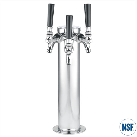 Triple Faucet Stainless Steel Draft Arm