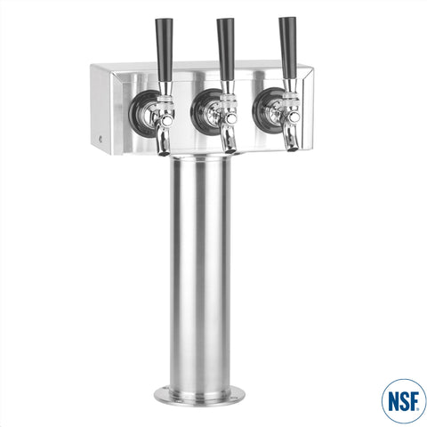 Triple Faucet Stainless Steel "T" Tower
