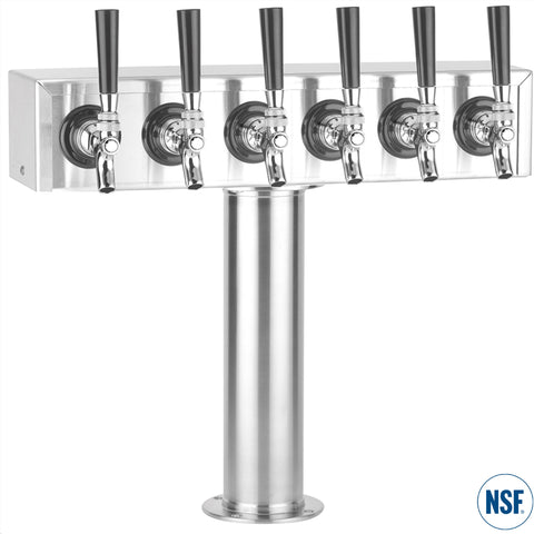 Six Faucet Stainless Steel "T" Tower