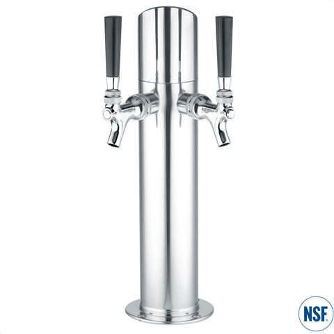 DUAL FAUCET STAINLESS DRAFT ARM W/ ANGLE CAP